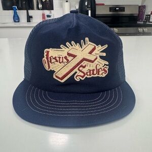 Vintage 80s Jesus Saves Trucker Hat ✝️🇺🇸